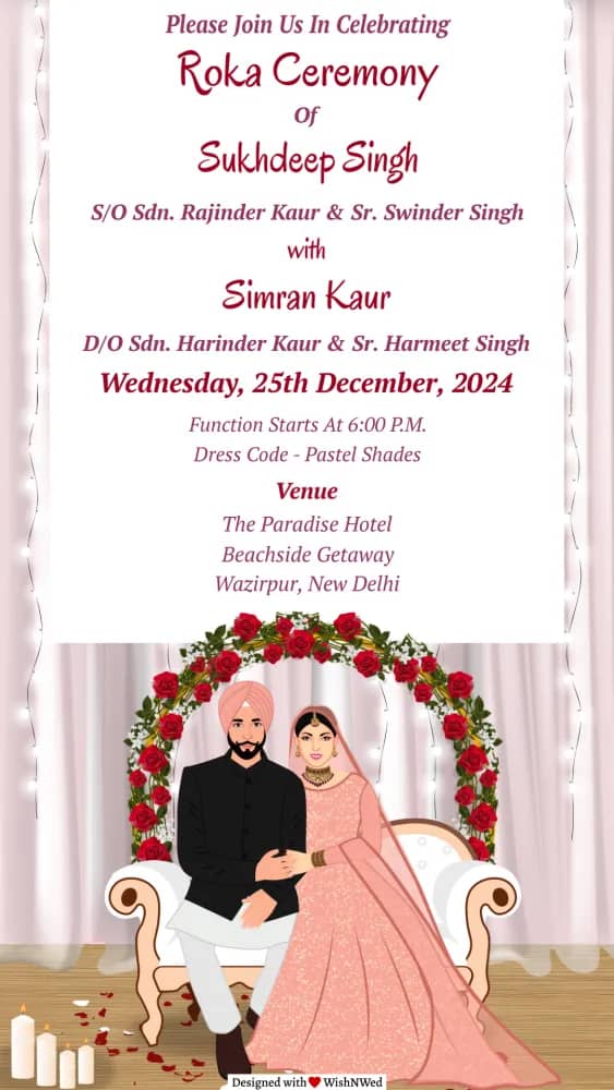 Punjabi Roka Invitation Video - Wedding invitation template