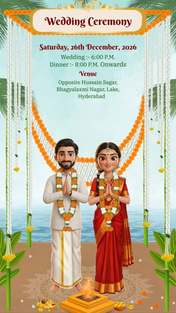 3D Tamil Wedding Invitation Video Bride Side - Wedding invitation template
