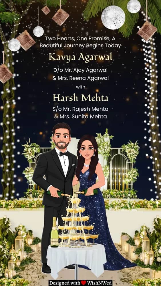 3D Engagement Invitation Video - Wedding invitation template