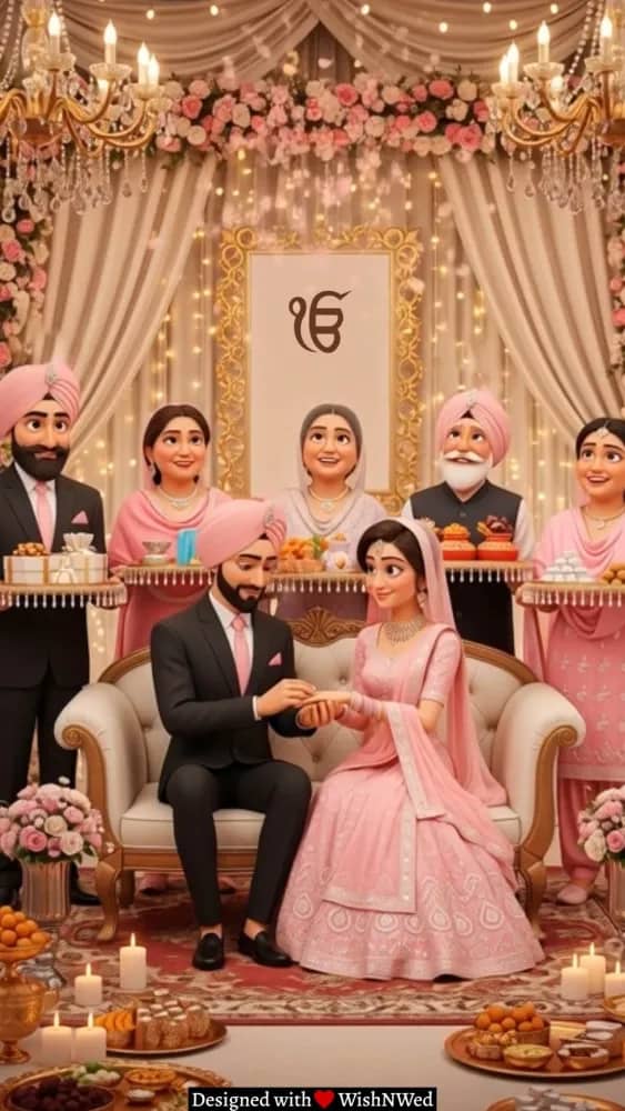 3D Punjabi Engagement Invitation Video - Wedding invitation template